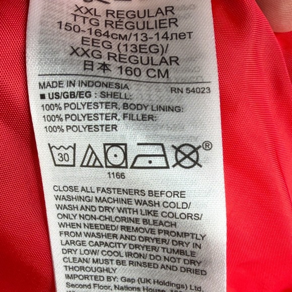 Gap Kids Sleeveless Puffer Vest size XXL Red - Picture 3 of 8